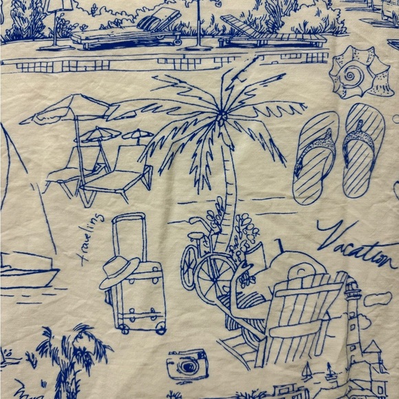 Multiples White and Blue Beach Coastal Printed Women's Top Size Large - Picture 6 of 10